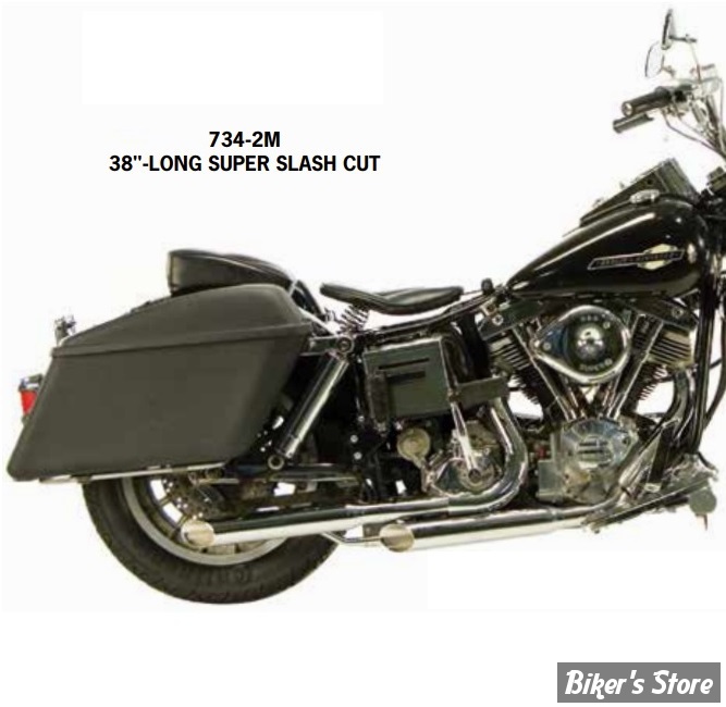 Echappement Shovelhead Staggered Duals Slash Cut Exhaust