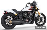 SILENCIEUX -  FREEDOM PERFORMANCE - INDIAN SCOUT 2025UP - INDIAN SCOUT 4" SLIP-ONS - CORPS : NOIR / EMBOUT SCULPTED : GOLD RACING - IN00575