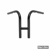 GUIDON  RABBIT EARS (NARROW)  - LOWBROW CUSTOMS - 1" NARROW RABBIT EARS HANDLEBARS - HAUTEUR  : 11" - AVEC EMPREINTES - NOIR