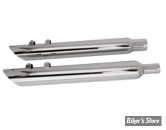 SILENCIEUX DE REMPLACEMENT - TOURING MILWAUKEE EIGHT 17UP - SLASH CUT - CHROME - CHICANES : 1"3/4