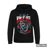 - SWEAT SHIRT A CAPUCHE - EVEL KNIEVEL - Wheelie Epic hoodie - BLACK - TAILLE M