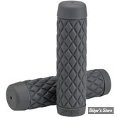 POIGNEES CAOUTCHOUC - BILTWELL - TORKER TPV GRIPS - POUR GUIDON DE 7/8" / 22MM - GRIS - 6705-0578 - (NEUF: NI REPRIS, NI ECHANGEE)