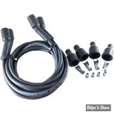 Ø  7.0MM - FILS DE BOUGIES UNIVERSEL - DYNATEK - 7MM SPARK PLUG WIRE SET - ANGLE : 135° - COULEUR : NOIR - DW-600