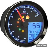 ECLATE A1 - PIECE N° 25 - COMPTEUR  / COMPTE TOURS KOSO - HD-01-04 95MM SPEEDOMETER / TACHOMETER - HD-04 - DYNA 04/11 / SPORTSTER 04/13 - NOIR - BA051210