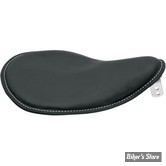 SELLE SOLO UNIVERSELLE - LARGEUR 254MM - DRAG SPECIALTIES - SMALL LOW PROFIL - BLACK LEATHER W / WHITE STITCHING