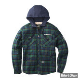 -SURCHEMISE - WCC - Sherpa Lined Flannel Jacket - BLUE / GREEN - TAILLE XXL