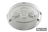 ECLATE I - PIECE N° 25 - COUVERCLE D EMBRAYAGE - BIG TWIN 70/99 -  V-TWIN - BONEHEAD SKULL - CHROME