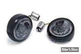 AV - 2 FONCTIONS - 1157 / DOUBLE FILAMENT - CIRO 3D - FANG ® WHITE HALO FRONT SIGNAL LIGHT INSERTS WITH BEZEL - CORPS : NOIR / CABOCHON : FUMÉ - 45620