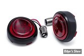  AR - 2 FONCTIONS - 1157 / DOUBLE FILAMENT INSERTS DE CLIGNOTANTS - CIRO 3D - FANG ® REAR SIGNAL LIGHT INSERTS WITH BEZEL - CORPS : NOIR / CABOCHON : ROUGE - 45720