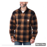 - SURCHEMISE MANCHES LONGUES - CARHARTT - Flannel Sherpa-Lined shirt - BROWN - TAILLE XXL