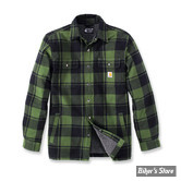 - SURCHEMISE MANCHES LONGUES - CARHARTT - Flannel Sherpa-Lined shirt - CHIVE - TAILLE M