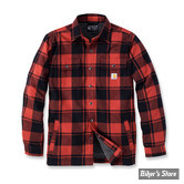 - SURCHEMISE MANCHES LONGUES - CARHARTT - Flannel Sherpa-Lined shirt - RED OCHRE - TAILLE XXL