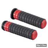 - POIGNEES - ARLEN NESS - SPEEDLINER GRIPS - CAOUTCHOUC : NOIR / EMBOUTS : CHROME - TIRAGE ELECTRONIQUE TOURING 23UP - NOIR / ROUGE - 500-065