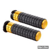 POIGNEES - ARLEN NESS -  TIRAGE PAR CABLES - SPEEDLINER GRIPS - CAOUTCHOUC : NOIR / EMBOUTS : OR - 500-018