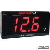 - KOSO - INDICATEUR DE TENSION DE BATTERIE - KOSO - SUPER SLIM STYLE | Volt Meter - AFFICHAGE : ROUGE - BA024R00