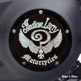 ECLATE I - PIECE N° 25 - COUVERCLE D EMBRAYAGE - OEM 25700971 - SOFTAIL 18UP AVEC CARTER NARROW PROFIL - INDIAN LARRY - INDIAN LARRY LOGO - ALU / NOIR BRILLANT