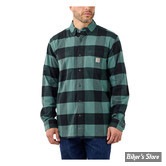 CHEMISE MANCHES LONGUES - CARHARTT - Flannel plaid shirt - SLATE GREEN - TAILLE S - NEUF - NI REPRIS - NI ÉCHANGÉ