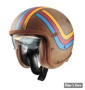 CASQUE JET  - PREMIER HELMETS - VINTAGE PLATINUM ED. BOS EX BM - MARRON / MULTI