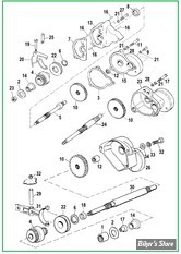 ECLATE A -  Pieces de demarreur - BIGTWIN 1982/1988 (COURROIE)