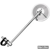 Ø GUIDON : 22MM / 7/8" OU 25,40MM / 1" - RETRO - CLAMP-ON STYLE STEEL MIRROR - EMGO - ROND - ACIER ESTAMPILLÉ - CHROME - 20-06810