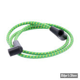 Ø  7.0MM - FILS DE BOUGIES UNIVERSEL - MCS - RETRO - VERT / MARQUAGES JAUNE - COPPER / POUR ALLUMAGE A RUPTEURS