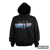 - SWEAT SHIRT A CAPUCHE - AMERICAN CHOPPER - Flag logo hoodie - BLACK - TAILLE S