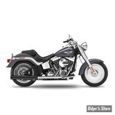 SILENCIEUX KESSTECH - SOFTAIL 88CI FLSTS 00/06 - 2IN2 CROSSOVER HIGH SLIP-ONS ESM2 - FINITION : NOIR / EMBOUT : ROUND END NOIR MAT - 1102-769