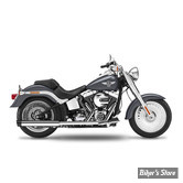 SILENCIEUX KESSTECH - SOFTAIL 88CI FLSTS 00/06 - 2IN2 CROSSOVER HIGH SLIP-ONS ESM2 - FINITION : CHROME / EMBOUT : SLASHCUT NOIR MAT - 1102-787