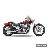 SILENCIEUX KESSTECH - SOFTAIL 110CI CVO BREAKOUT PRO STREET - 2IN2 3" LOW SLIP-ONS ESM3 - FINITION : CHROME / EMBOUT : Big Slash Down NOIR MAT - 131-2112-789D