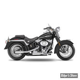 SILENCIEUX KESSTECH - SOFTAIL 80CI SOFTAIL EVOLUTION FXST 84/99 - 2IN2 3" LOW SLIP-ONS ESM2 - FINITION : CHROME / EMBOUT : Riffle noir mat - 2012-714