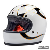 CASQUE INTEGRAL - BILTWELL - GRINGO HELMET / ECE R22.06 - BLANC BRILLANT / FLAMME NOIRES  - TAILLE XS