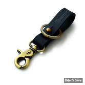 - PORTE CLEFS - TRIP MACHINE - KEY FOB - CUIR - NOIR / OR ANTIQUE