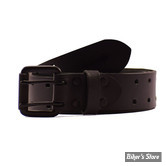 CEINTURE - TRIP MACHINE - Belt Double pin - CUIR -  NOIR / BLACK - TAILLE M ( 32" / 81CM - 34" / 86.36CM )