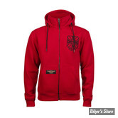 SWEAT SHIRT ZIPPÉ A CAPUCHE - WEST COAST CHOPPERS - WCC - Og Atx Zip hoodie - COULEUR : ROUGE / RED - TAILLE : S