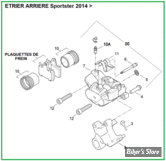  ECLATE G - PIECE N° 00 - ECLATE DES PIECES D'ETRIER DE FREIN ARRIERE SPORTSTER 2014UP