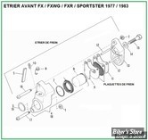  ECLATE G - PIECE N° 00 - ECLATE DES PIECES D'ETRIER DE FREIN AVANT - SPORTSTER 1978/1983