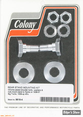 ECLATE BE - PIECE N° 01 - KIT DE MONTAGE DE BEQUILLE ARRIÈRE - OEM 49570-38 / 0129 - COLONY - CHROME - 9616-4