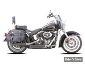 SILENCIEUX FALCON CUSTOM PARTS - SOFTAIL MILWAUKEE EIGHT FLDE/FLHC 18/20 - DOUBLE GROOVE - NOIR SATIN