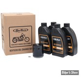 Kit vidange moteur high perfomances - SAE20W50 - HUILE MINERALE - 99-17 Dyna, 00-17 Softail, 99-16 Touring, 09-16 Trike - FILTRE A HUILE : NOIR -  REVTECH