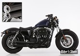 ECHAPPEMENT - FALCON - 2 EN 2 DOUBLE GROOVE - NOIR - SPORTSTER 14/20