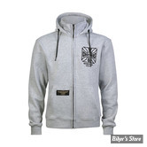 SWEAT SHIRT ZIPPÉ A CAPUCHE - WEST COAST CHOPPERS - WCC - Og Atx Zip hoodie - COULEUR : GRIS / gray melange - TAILLE : L