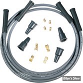 Ø  7.0MM - FILS DE BOUGIES UNIVERSEL - DYNATEK - 7MM SPARK PLUG WIRE SET - ANGLE : 180° - COULEUR : GRIS - DW-800