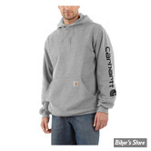 - SWEAT SHIRT A CAPUCHE - CARHARTT - Sleeve Logo Hooded Sweatshirt - BLACK / GREY - TAILLE M - NEUF - NI REPRIS - NI ÉCHANGÉ