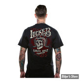 TEE-SHIRT - LUCKY 13 - SKULL BUILT - NOIR