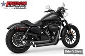 ECHAPPEMENT - THORCAT / FREEDOM PERFORMANCE - SPORTSTER 07/20 - STAGGERED DUALS - HOMOLOGUE ECE - CORPS : NOIR / EMBOUT : CHROME