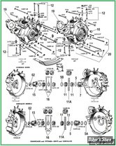  ECLATE J - PIECE N° 00 - ECLATE PIECES CARTER MOTEUR - KNUCKLEHEAD 36/47