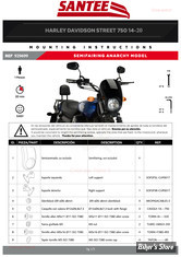 - TETE DE FOURCHE - SANTEE - ANARCHY SEMIFAIRING : KIT DE MONTAGE : STREET 15-20 Street, (except 18-20 XG750A)