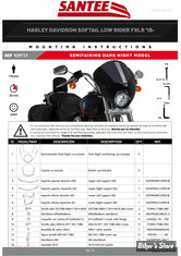 - TETE DE FOURCHE - SANTEE - DARK NIGHT SEMIFAIRING : KIT DE MONTAGE : SOFTAIL M8 FXLR 18/20