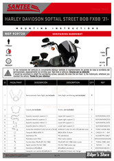 - TETE DE FOURCHE - SANTEE - DARK NIGHT SEMIFAIRING : KIT DE MONTAGE : SOFTAIL M8 18-20 FXBB, 20-24 FXST, 21-24 FXBBS