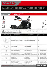 - TETE DE FOURCHE - SANTEE - MIRAGE SEMIFAIRING : KIT DE MONTAGE : SOFTAIL MILWAUKEE EIGHT 18-20 FXBB, 20-24 FXST, 21-24 FXBBS